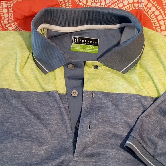 PGA TOUR PRO SERIES MENS STRIPED POLO SHIRT size small - Picture 2 of 6